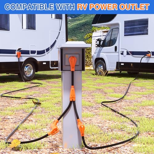 Image of Nilight 50 Amp to 30 Amp RV Y Splitter Adapter Cord 50A Male Plug to Two 30A Female Outlet NEMA 14-50P TT-30R Pure Copper STW 10 AWG Heavy Duty Cable for RV Camper Generator