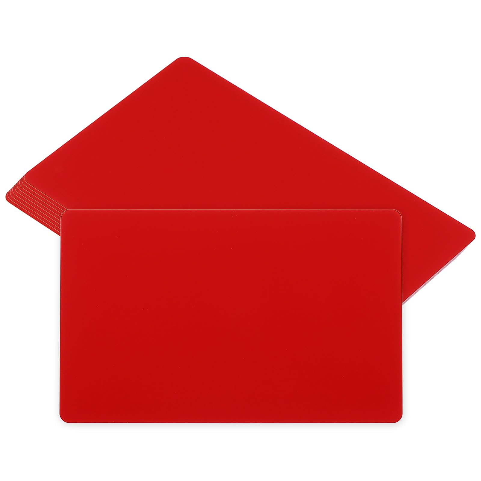 PATIKIL 0.45mm Metal Business Cards, 10 Pack Blank Name Card Laser Engraving Aluminum for DIY Gift Cards Red