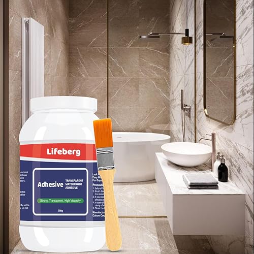 Image of 900gm Crack Seal Glue with Brush | Transparent Waterproof Solution for Roof Leakage | Waterproofing Agent for Lasting Protection | Epoxy Resin Sealant for Tiles,Pipes, Walls