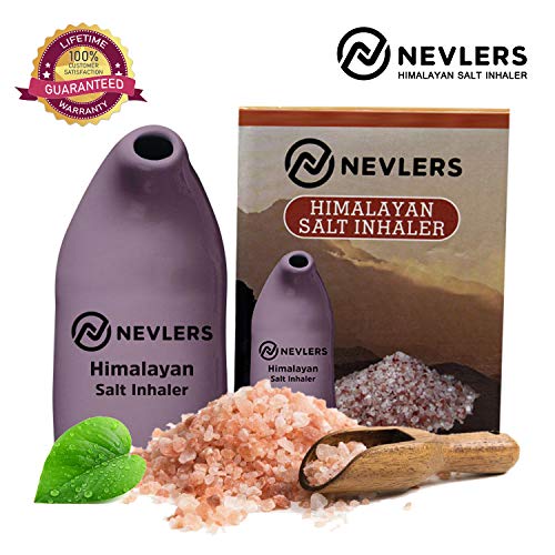 Nevlers All Natural Ceramic Himalayan Salt Inhaler with All Natural Himalayan Pink Crystal