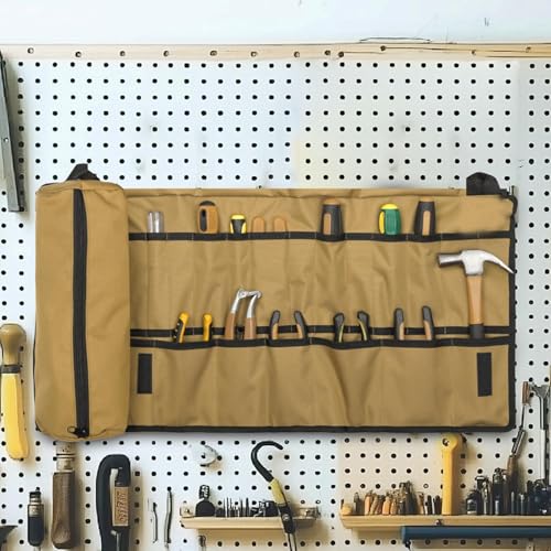 Sac à outils enroulable suspendu pour optimiser l'espace de votre atelier