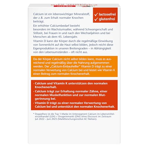 Doppelherz Calcium 700 + Vitamin D3 – Calcium zur Unterstützung des normalen Knochenerhaltes – 30 Tabletten