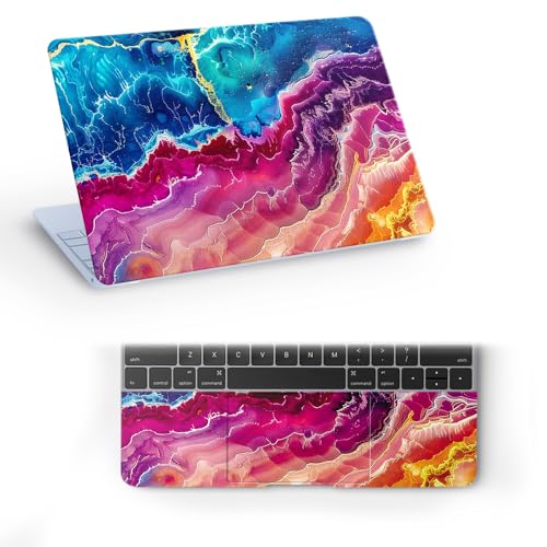 Image of Marbel D14 Top+Wrist Pad Vinyl Laptop Skin /Sticker /Cover for 14 Inches Laptops Laminated-Removable-HD Quality Compatible for Hp-Dell-Sony-Lenovo-Asus etc.(13.8x9.6 Inches)