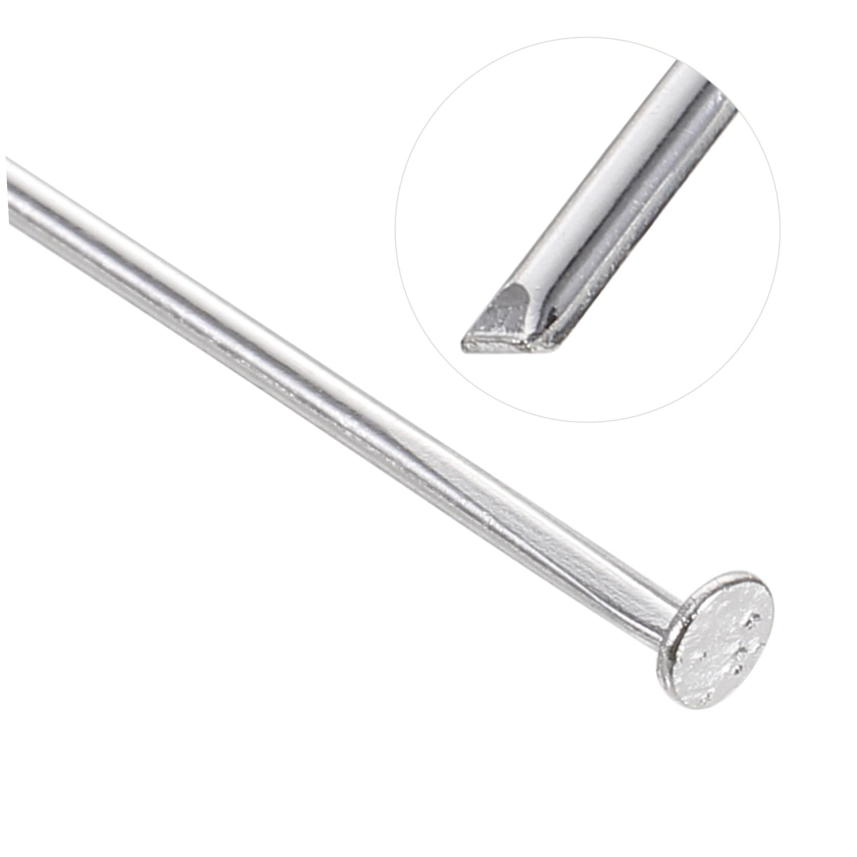 VILLCASE Metal Jewelry Making Headpins Flat Head 400pcs Beading Head Pins Set for DIY Projects Fast and Easy Stringing Silver 50mm Length