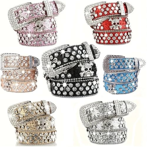 Stylish Rhinestone Western Cowgirl Style Y2K Belt Sparking Pu Leather BB Belts Jeans Dress Accessories For Women2