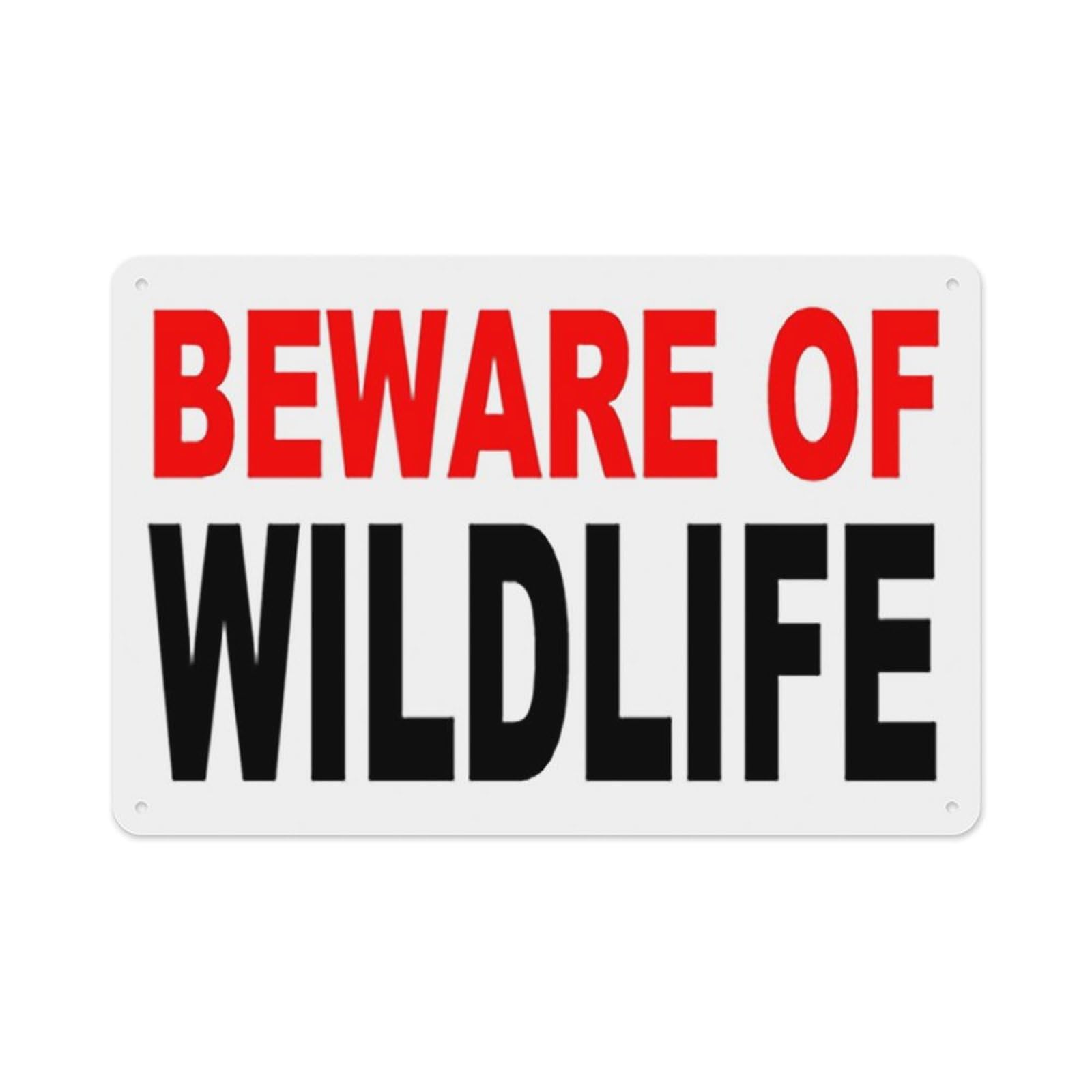 peiyeety Beware of Wildlife Sign Aluminum Tin Warning Signs for Home Outdoor Garden 8X12 Inches