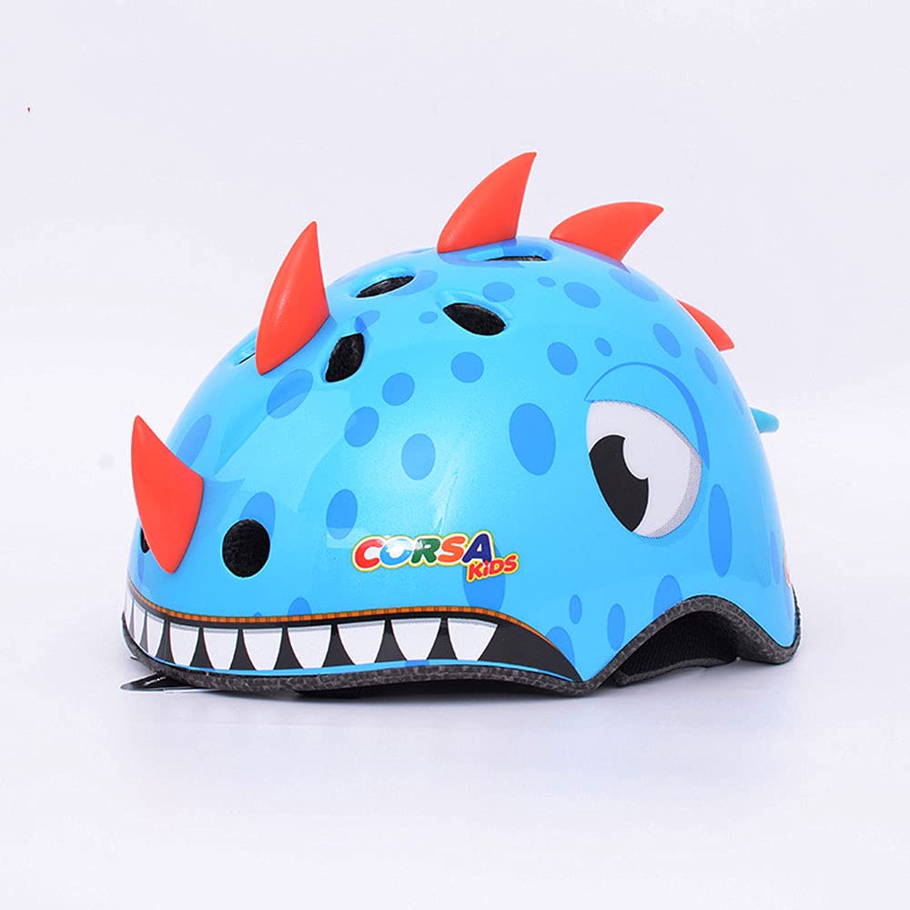 Cascos de Seguridad para Bicicletas, Dinosaurios para niños Cascos, Cascos para Andar en Bicicleta, Cascos de Bicicletas eléctricos en Día de Navidad de cumpleaños, Regalos de Pascua,Azul