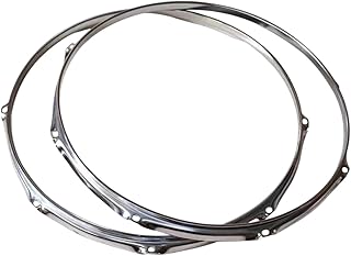 Bass Drum Hoops Drum Rims 6 Hole Professional Sturdy Repair Percussion Instrument Accessories Batter Hoops for Top and Bottom, 16 inch