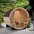 TaTalife Outdoor Barrel Steam Sauna Room with Porch, Canadian Hemlock Wood Sauna Room with 6KW TOULE Electric Heater with Sauna Stone, Sauna Accessories, 4-6 Person Home Traditional Wooden Saunas