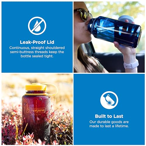 Image of Nalgene 32 oz Wide Mouth Water Bottle | BPA-Free, Durable & Leak Proof, Lightweight Bottle for Hiking & Gym, Work & Travel