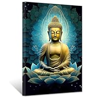 仏画お描きします Amazon.co.jp: ZXHYWYM 禅キャンバス ウォールアート 仏画 蓮の花 絵