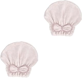 BESTOYARD Touca De Banho Com Laço 2 Peças Touca De Secagem De Cabelo Toalha De Secagem Rápida Toalha De Cabelo Envoltório De Toalha De Cabelo Toalha De Cabeça Fofa Toalhas De Secagem