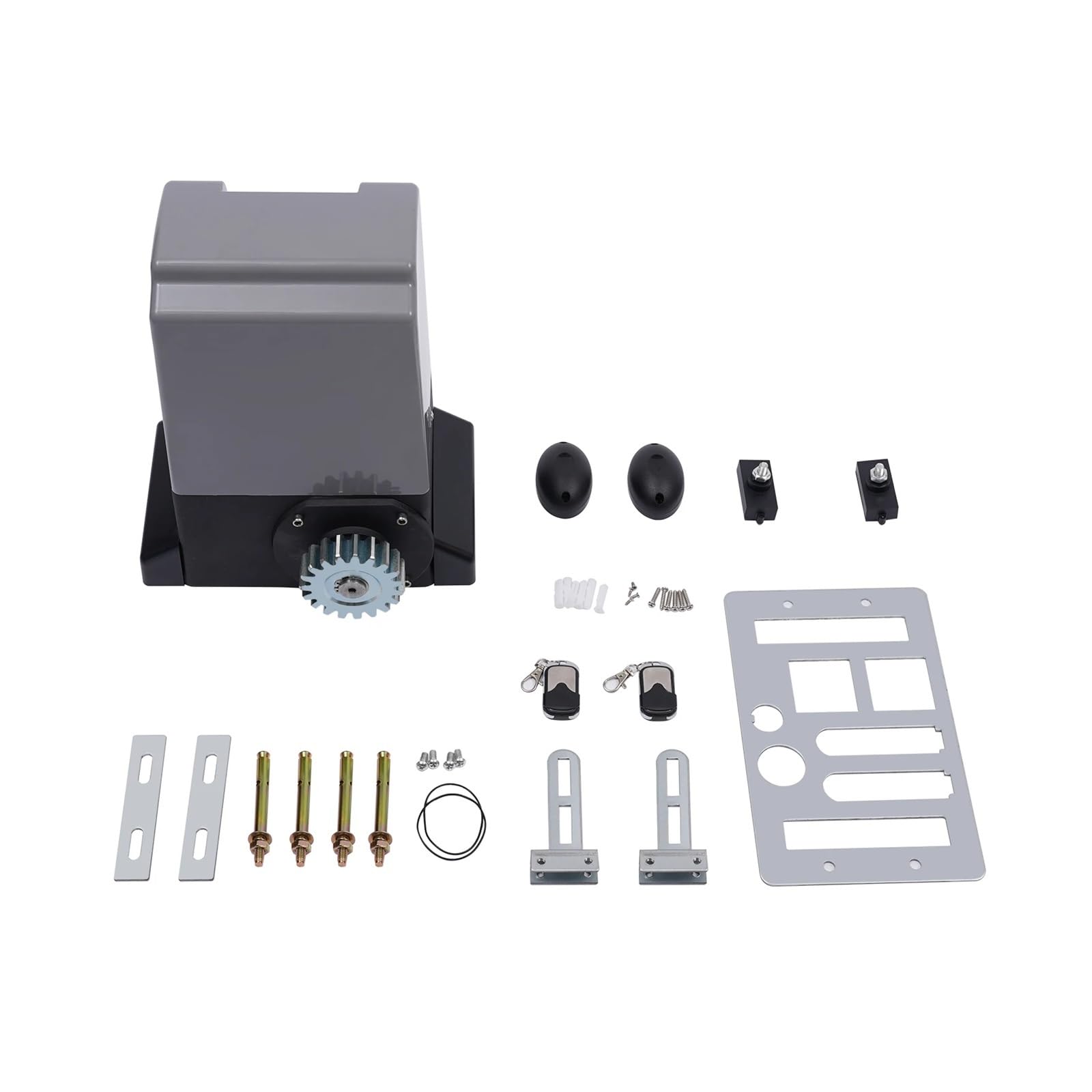 Abridor de puerta corredera eléctrico de 370W/550W/750W, Kit de Control de seguridad for entrada con Motor automático con Sensor infrarrojo + 2 mandos a distancia Durabilidad, Eficiencia(1200KG 550W)