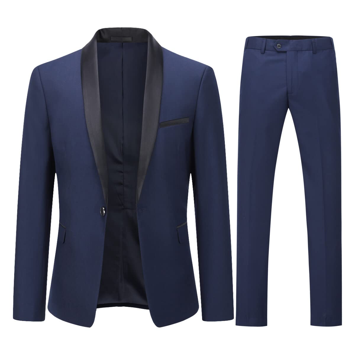 YOUTHUP Abito Uomo 2 Pezzi Bavero 1 Bottone Slim Fit Giacca e Pantaloni | Taglio confortevole, tessuto elastico. Stile tuxedo raffinato per eventi e occasioni speciali