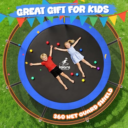 Image of JELENS Trampoline 8FT 10FT 12FT 14FT 15FT 16FT, Recreational Trampolines with Enclosure Net, Outdoor Anti-Rust Trampolines for Kids and Adults, ASTM Approved