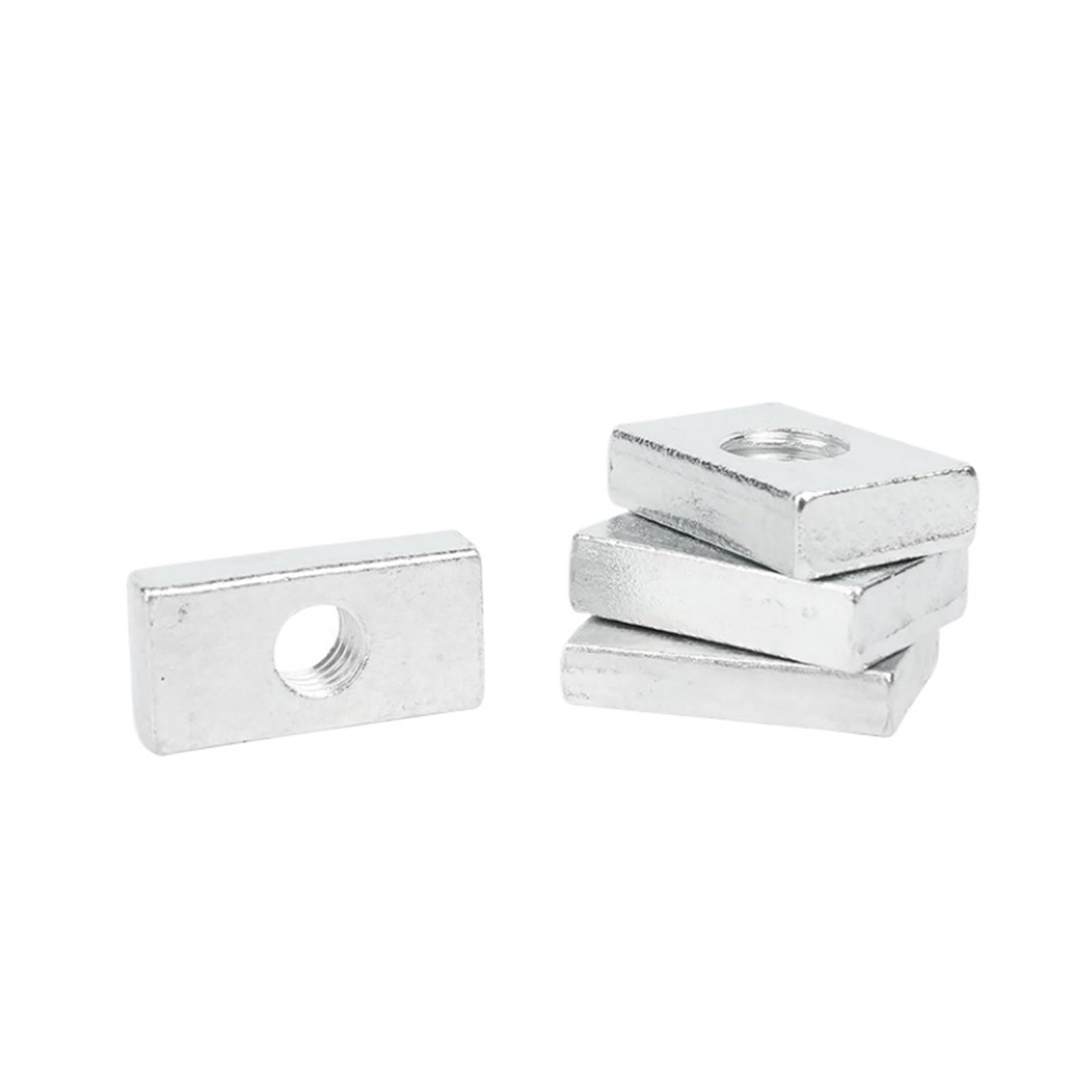 Tuercas cuadradas, Bloque Deslizante cuadrangular galvanizado de Acero al Carbono M8 M10 (5/10 Piezas)(M8x15x20x4)