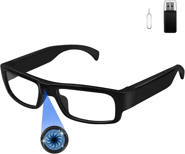 Lunettes Caméra Espion HD 1080P - Mini Caméra Cachée pour Sport et Enregistrement
