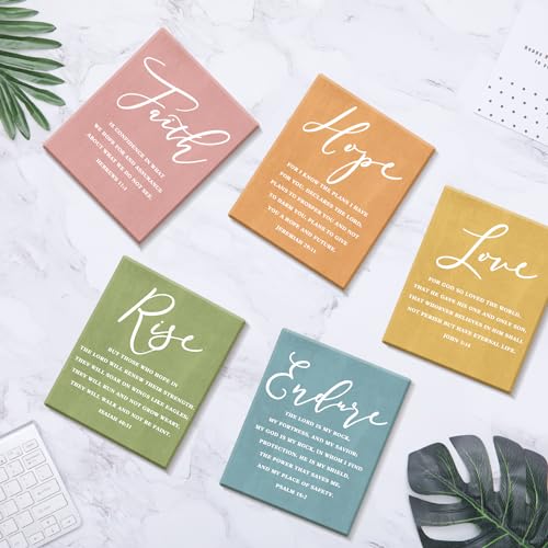 Image of CHDITB Faith Hope Love Bible Verse Wall Art, Set Of 6 Prints Religious Prayer Wall Art, Scripture Quote Canvas Painting, 8x10 Inches Bible Saying Artwork Christian Art Prints For Living Room Bedroom