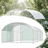 Suusolny Freilaufgehege Bogen Dach 3x6x2m,Hühnerstall aus Verzinkter Stahl Mit PE Dachabdeckung,Verdickte PVC Verbinder &Riegel für Haustierkäfig Hühnerkäfig Kleintiere Pflanzen