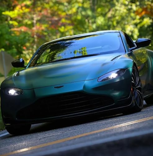Image of WALLMATE Chameleon Green to Blue Vinyl Wrap, Satin Metallic Bike Wrap with Air-Release Tech, Color Change DIY Paint Wrapping, Car Sticker Roll for Exterior and Interior (Chamileon Green, 20X84 in)