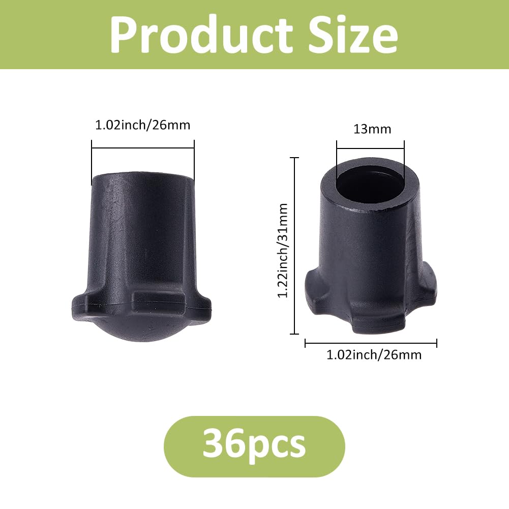 SUPERFINDINGS 36PCS Rubber Chair Leg Floor Protectors Round Black Rubber Chair Leg Caps Non-Slip Table Chair Leg End Cap Furniture Leg Protectors Covers for Couch Dining Chair Bar and Patio - Image 2