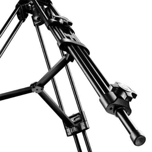 Walimex Pro EI-9901 Video-Pro-Stativ inkl. Stativwagen WT-600 (max. Höhe 138 cm, Videoneiger, Mittelspinne, Belastbarkeit 6 kg und Stativtasche), Schwarz – Bild 6