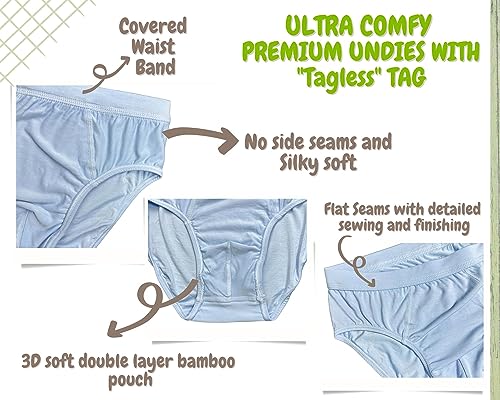 PREMIUM COLLECTION Boys’ Underwear Breathable Bamboo Viscose/Spandex Briefs Soft and Comfy (3pc Pack)2