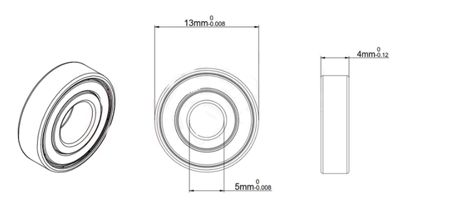 Łożysko, Zestawy naprawcze 695-2RS 695RS łożysko ABEC-3 10 sztuk 5x13x4 mm miniaturowe łożyska kulkowe 619/5RS Z2V1 pomarańczowe uszczelnione 695 2RS