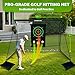 Golf Practice Hitting Net for Driving Real Balls - 10x7ft Heavy Duty Golf Nets for Backyard with Hitting Target Indoor & Outdoor Driving Range Practice, Portable with Carry Bag