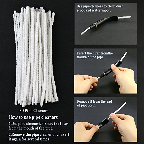 Joyoldelf Smoking Pipe Accessories Kit - 10 Metal Balls, 50 Pipe Cleaners, 20 Pipe Filters (9Mm), 2 Cork Knockers, 2 Pipe Bits, 1 Pipe Scraper, 1 Reamer And A Pipe Pouch #TOP5