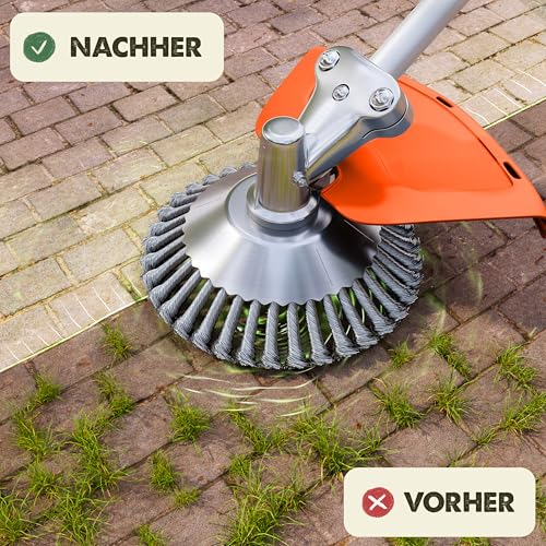 Unkrautbürste für STIHL Freischneider & Motorsense - Fugenreiniger, Unkraut Entferner Gerät, Fugenreiniger Garten, Fugenbürste, Freischneider Zubehör