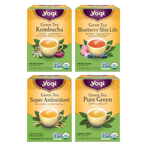 Yogi Tea - Green Tea Variety Pack - 16 Tea Bags Per Pack (4 Pack) - Supports Overall Health &...