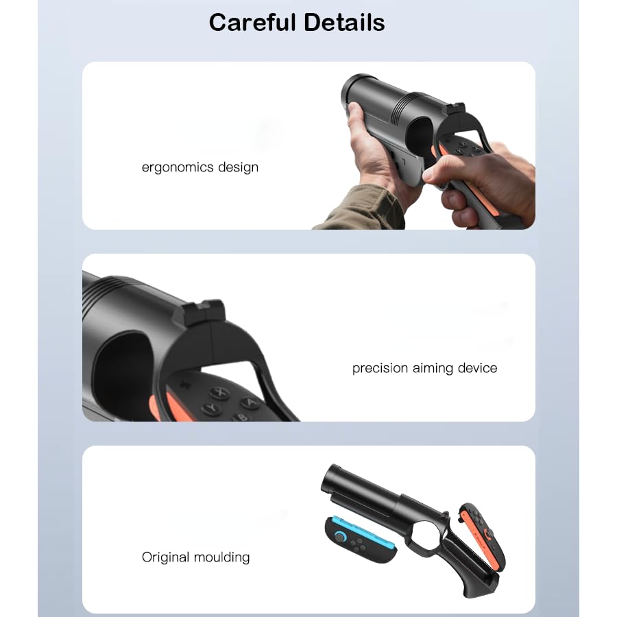 LICHIFIT Shooting Gun Model Controllers Holder for Nintendo Switch 2 Pistol Shooting Bracket Stand for Joy-Con 2 Left and Right Game Controllers Gun Stock for NS2 Shooting Game Accessories - Image 5