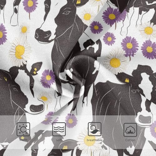 Wusikd Black White Cow Girls' Underwear Cotton Purple Daisies Girls Briefs Soft Toddler Underwear 2T3