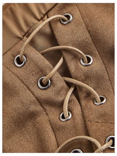 Verdusa Women's Lace Up Asymmetrical Long Skirt Vintage Flowy Boho Ruffle Skirts3