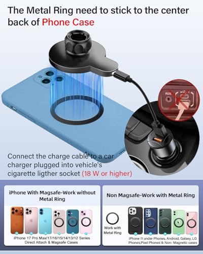 Image of PZK Car Phone Mount for Honda CRV CR-V 2017 2018 2019-2020 2021 2022 Accessories 5th Gen CRV Custom Air Vent Phone Holder Magnetic 15W Fast Wireless Charger 360 Rotation Automobile Cradles