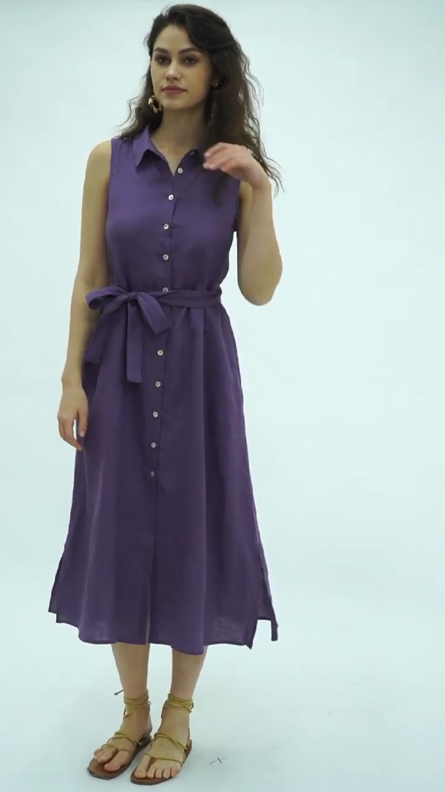 chinese dress ladies Amazhiyu Womens 100% Linen Summer Sleeveless Midi Tank Dresses with Pockets  Flax, Small at Amazon Women's Clothing store main image 0