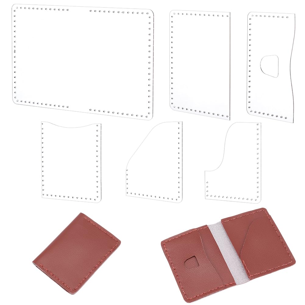 FREEBLOSS Wallet Acrylic Template Set Acrylic Leather Pattern Wallet Templates Leather Purse Templates for Leatherwork Purse Acrylic Templates for Coin Purse