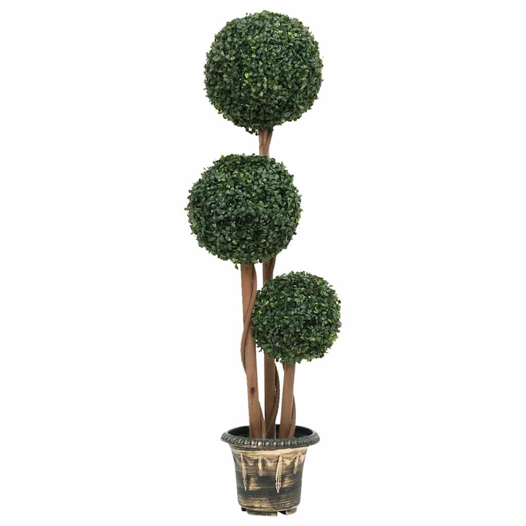Planta artificial de boj con forma esférica, color verde, 119 cm