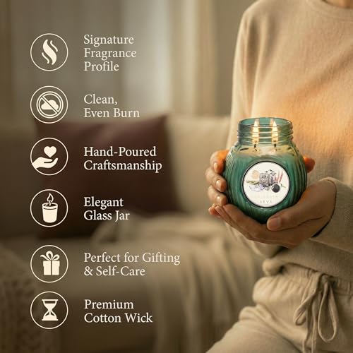 Image of SEVA HOME Ode to India Darjeeling Dream Candle | Natural Soy Wax with Cotton Wick | Relaxing Tea Garden Aroma | Decorative Home & Gifting Candle | 330g