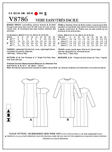 Patron pour crochet Vogue Patterns V8786E50 de vêtements de mode - 3