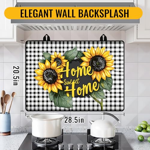 Image of Stove Top Cover for Electric Stove,Glass Stove Top Cover, Heat Resistant Glass Cooktop Cover, Stovetop Protector, Kitchen Decor, Dish Drying Mats Cover for Ceramic Washer Top 28.5x20.5 inch