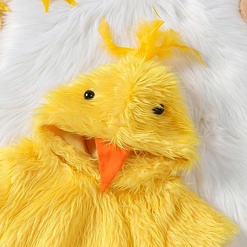 Disfraz de pato bebé con capucha de peluche miniatura 3