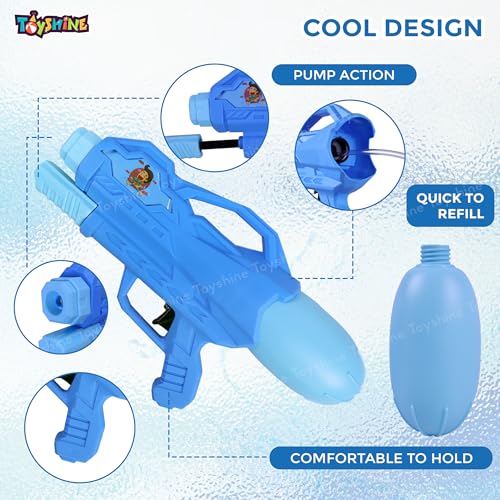Image of Toyshine 266ML Tank Capacity 7-8 Mtr Range High Air Pressure Spray Water Gun for Summer Swimming Pool Party Holi Water Toy Gun for Girls Boys Kids 3+, Blue