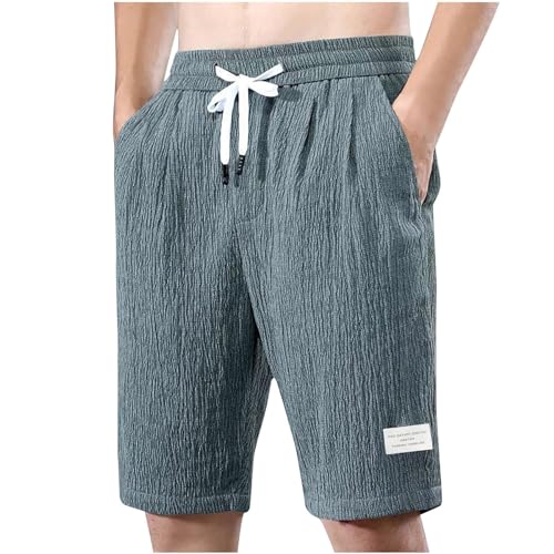 Casual Shorts for Men Trendy Ice Silk Ribbed Comfy Pajama Shorts Summer Workout Running Gym Lounge Athletic Shorts