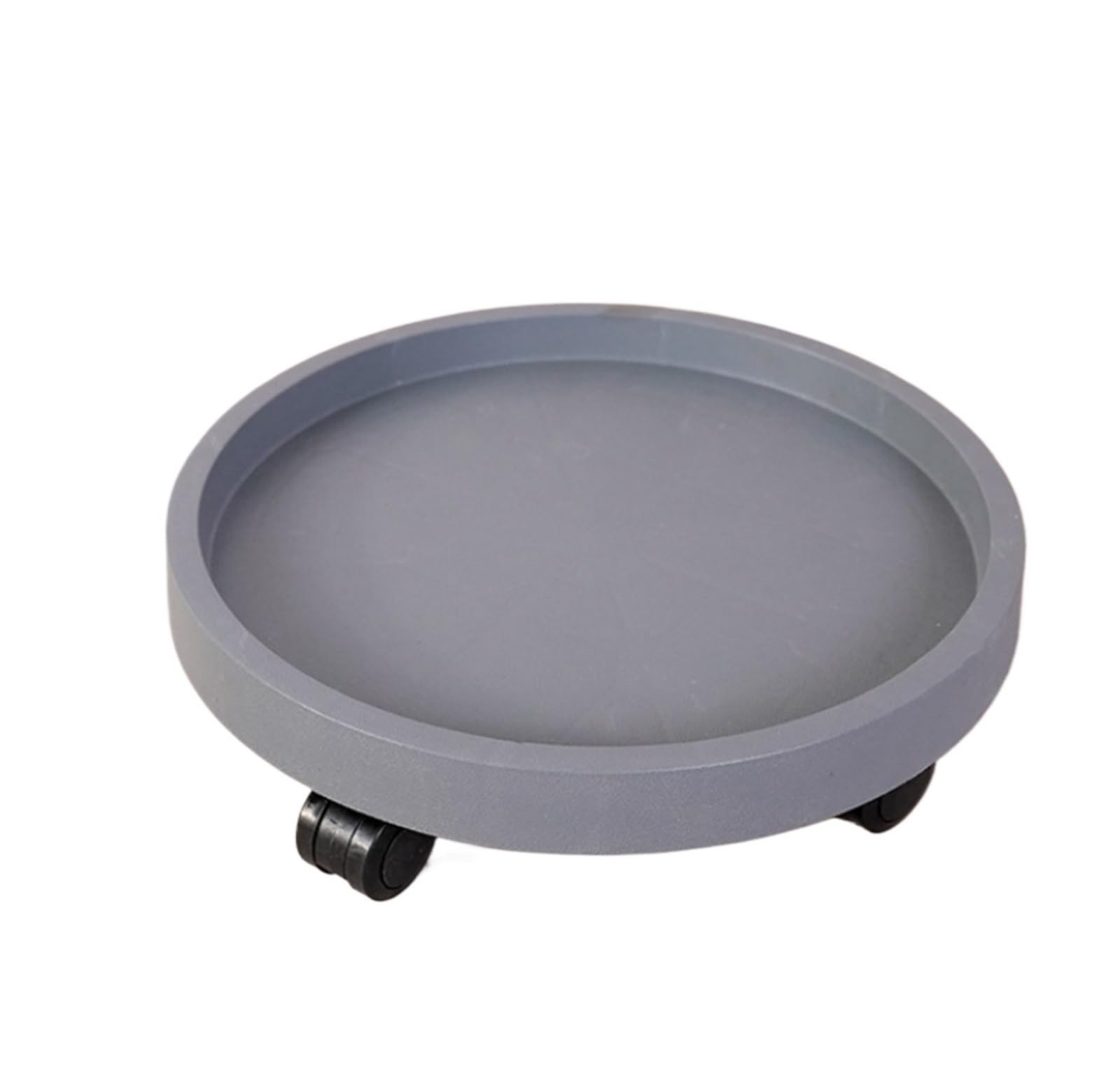 HPTHLY Round Plant Trolley Caddy With Lockable Wheels - 29Cm White Plant Cart For Flower Pots Indoor/Outdoor Display -Plastic Plant Stand On Wheels (Grey 36Cm)
