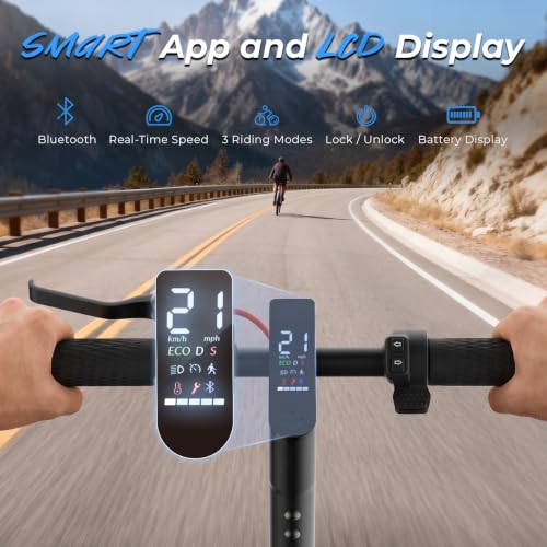 Image of Electric Scooter - Electric Scooter Adults and Teens | 1200W /1000W /500W Motor, 28 /21 Miles Max Range, APP Control, Double Braking Systems, 10 inch /8.5 inch Tire, Foldable E-Scooter