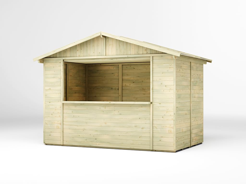 Marktstand Holz | Verkaufsstand Holz | imprägniert | 299x197x249 cm | 5,9m² | mit Boden | Dach | Wandstärke 16mm | Dach 16mm | Kiefernholz | Markt | Weihnachtsmarkt | Wochenmarkt | Festival