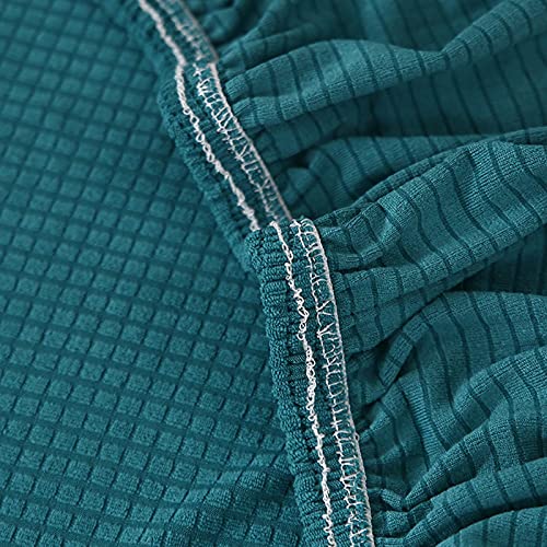 Housse de sofa 4 places élastique et résistante bleu vert de 235-310cm