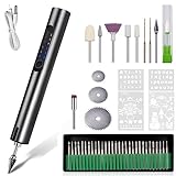 LSTOPGO Bolígrafo de grabado recargable por USB, herramienta giratoria eléctrica con 40 bits, mini grabador, bolígrafo de grabado inalámbrico, brocas grabadas para joyas, madera, metal, vidrio,